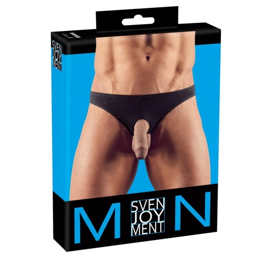 Svenjoyment - Seksowne Męskie Stringi Z Otworem Na Penisa Czarne XL